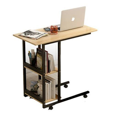 Bedside Laptop Table with Wheels & Bookshelves