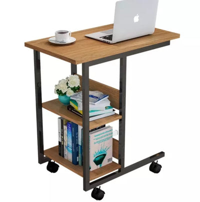 Bedside Laptop Table with Wheels & Bookshelves