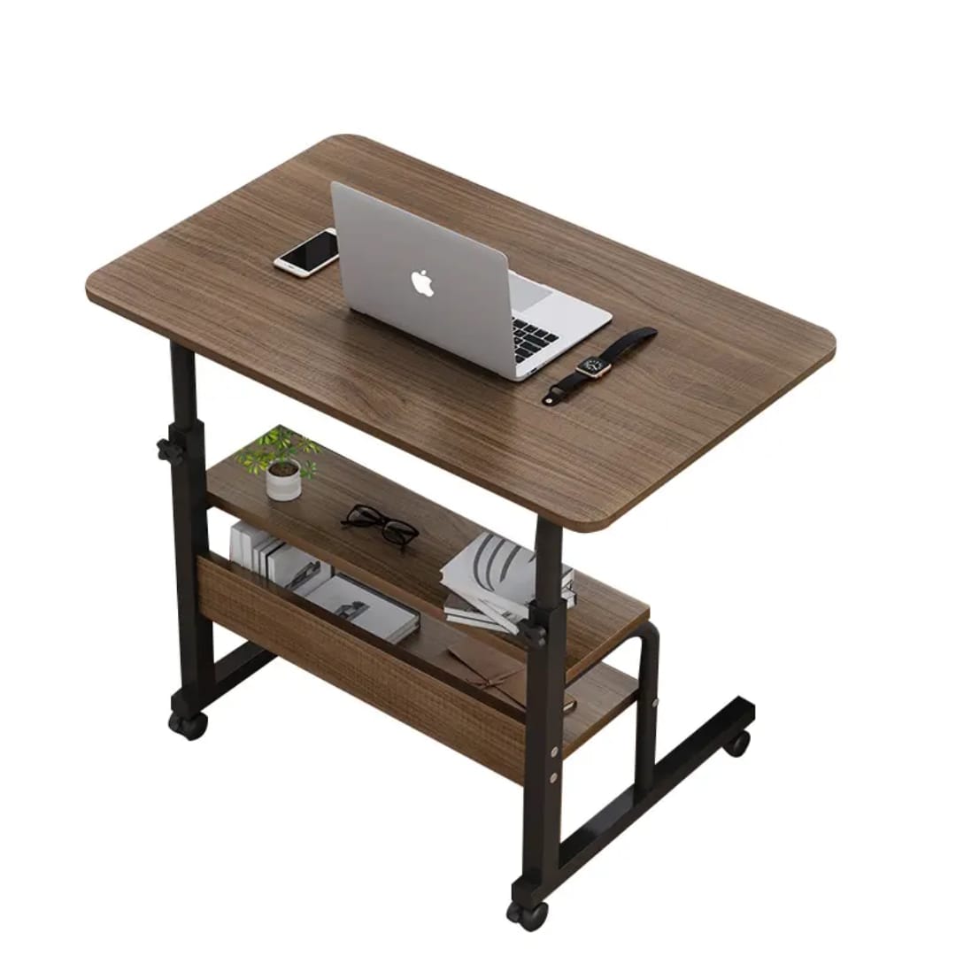 Adjustable Laptop Table with Bookshelf – Work, Study & Relax